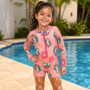 Imagem de Macaquinho Maiô Infantil Menina Menino Natação com Proteção UV50 Estam