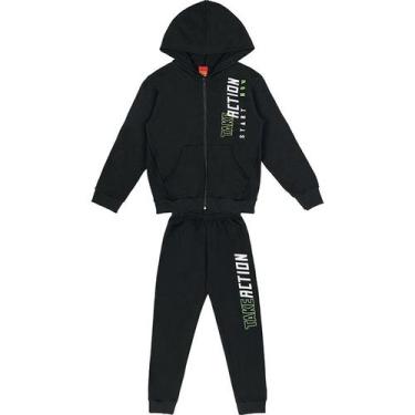 Imagem de Conjunto Moletom Infantil Kyly 208102, 10, Preto
