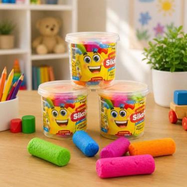 Imagem de 01 Pote de Massinha 05 unidades 75gr Coloridas - Sortido - STICKY TOYS