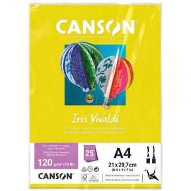Imagem de Papel Color Vivaldi A4 120g Amarelo com 25 folhas - Canson