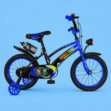Imagem de Bicicleta Infantil Aro 14 Old School Azul 3 a 7 Anos LED Pneu Grosso F