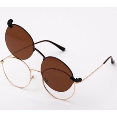 Imagem de Armação Óculos Grau Clipon 2 Em 1 Redondo Masculino Marcos-Feminino