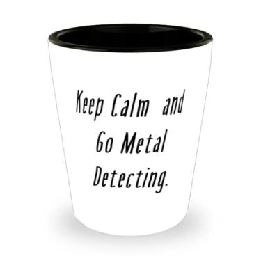 Imagem de Presentes de detecção de metal para amigos, Keep Calm and Go Detector de metal, vidro de tiro para detecção de metal, copo de cerâmica