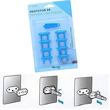 Imagem de Western CS-24A Protetor de Tomada, Azul, 9 unidades
