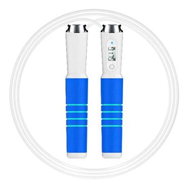 Imagem de Corda de pular de contagem Bluetooth inteligente profissão fitness perder peso corda de pular lindamente embalada para presentes, azul