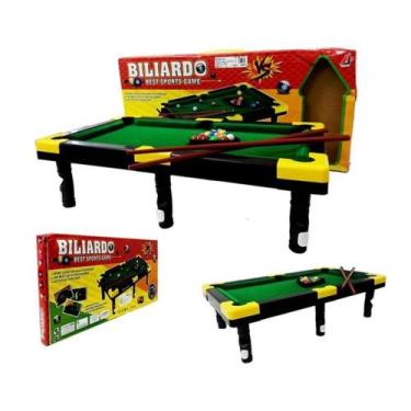 Jogo mesa mini bilhar sinuca snooker 69 x 36 x 19cm completo