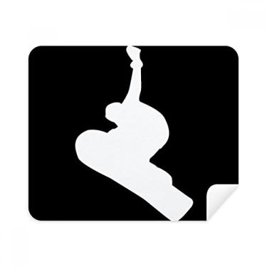 Imagem de Skateboarding Sport Black Jumping Outline Pano de limpeza Limpador de tela 2 peças Tecido de camurça