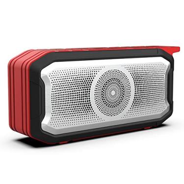 Imagem de HIOD Alto-falante Bluetooth sem fio Rádio FM Mini Alto-falante Bluetooth Portátil 10 m (33 pés) Microfone embutido para família ao ar livre, Vermelho