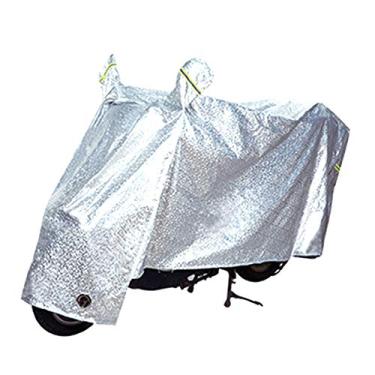 Imagem de HIOD Capa universal para motocicleta pano externo proteção UV para todas as estações à prova d'água à prova de poeira para evitar neve moto moto, prata, P