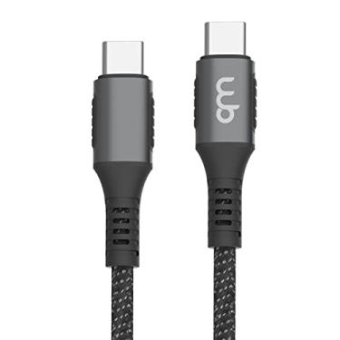 Imagem de WB Cabo USB-C de 2 metros 100W preto de nylon trançado compatível com android e IOS