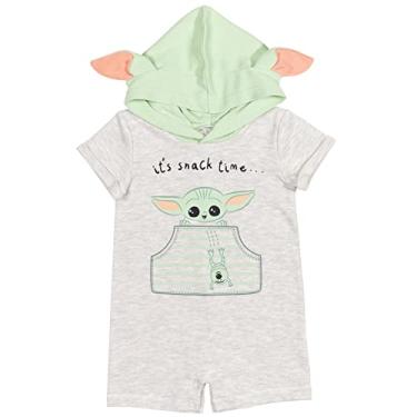 Imagem de Star Wars The Mandalorian Baby Yoda Baby Boys Hooded Costume Romper Oatmeal 0-3 Months