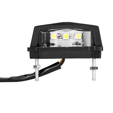 Imagem de Luz de placa de automóvel, 12 V, universal, motocicleta, LED, placa de licença traseira, lâmpada traseira branca