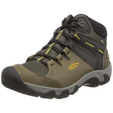Imagem de KEEN Bota de caminhada masculina Steens Mid Wp, Preto, verde-oliva/amarelo Keen, 13