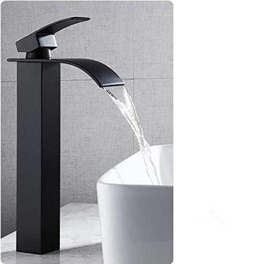 Imagem de Torneira da bacia ouro e branco torneira cascata de bronze torneira do banheiro torneira da bacia do banheiro torneira misturador torneira quente e fria pia, 2, China