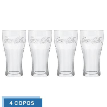 Imagem de Jogo 4 Copos de Vidro 300ML Coca-Cola Transparente Nadir