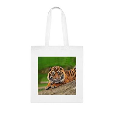 Imagem de Sacola Sumatran Tigre, presente de sacola Sumatra, bolsa de ombro de tigre Sumatra, sacolas reutilizáveis Sumatran Tigre, ideia de presente de cesta de Natal de aniversário, presente