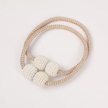 Imagem de Corda de flores criativas acessórios de cortina de fivela magnética acessórios de cortina simples pequena pérola pulseira de fivela magnética, T9,4 pcs