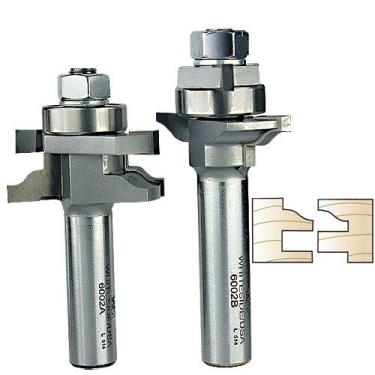 Imagem de Conjunto de trilhos e peças de roteador Whiteside 6002X Ogee Stile para madeira compensada de 7/32 polegadas com haste de 1/2 polegada