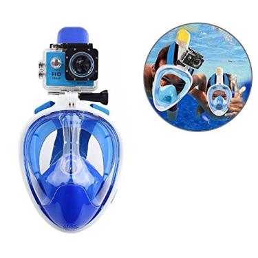 Imagem de Mascara Mergulho Full Face Snorkel Snorkeling Suporte Camera Anti Embaçamento GG