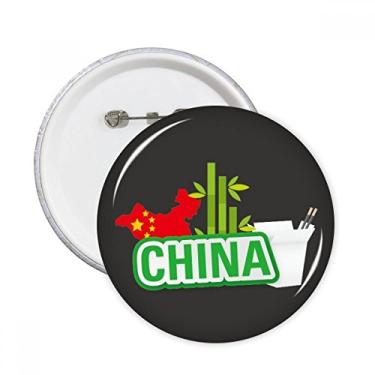 Imagem de China Map Bamboo Green China Town Alfinetes redondos crachá botão emblema decoração acessório 5 peças