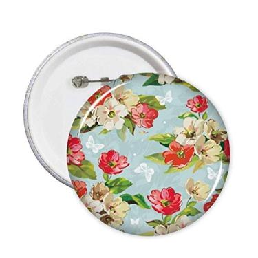 Imagem de Elegante flor de pêssego desenho de plantas alfinetes botão emblema decoração acessório 5 peças