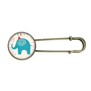 Imagem de Chapéu vermelho elefante bandeira azul colorido retrô metal broche broche broche clipe jóias