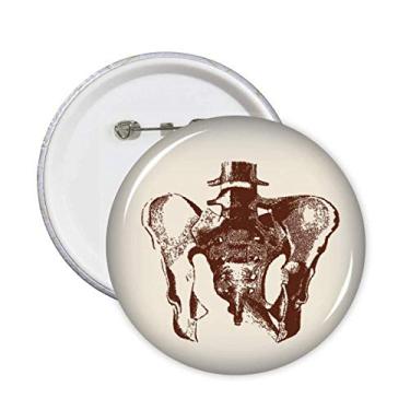 Imagem de Esqueleto humano esboço quadril coluna alfinetes redondos crachá botão emblema acessório decoração 5 peças