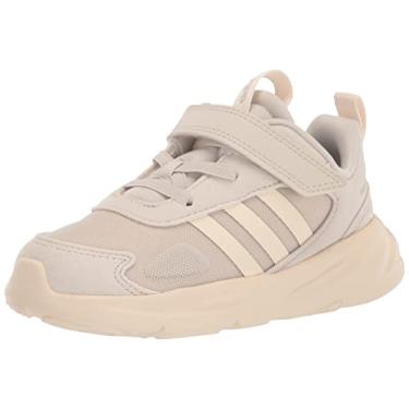 Imagem de adidas Tênis de corrida unissex Ozelle, Alumínio/branco-maravilha (elástico), 2 Little Kid