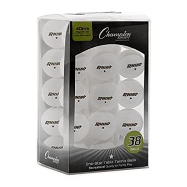 Imagem de Champion Sports 1 pacote de bola de tênis de mesa estrela - bolas brancas de pingue-pongue, conjunto de 6, com design sem costura de 40 mm - equipamento de tênis de mesa recreativo, acessórios