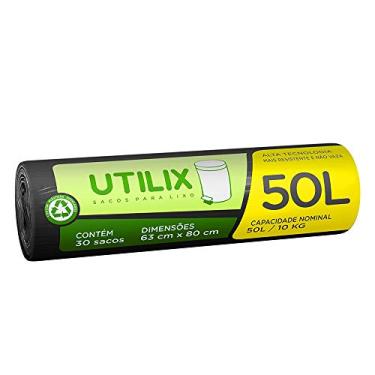 Imagem de Utilix - Rolo com 30 Sacos para Lixo Dover-Roll, 50L/10 kg, Preto