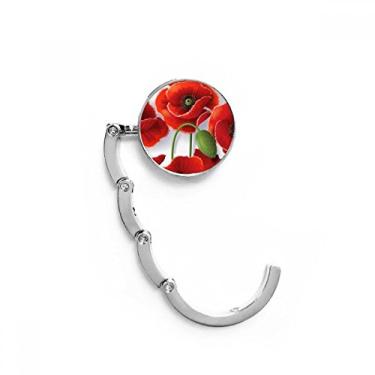 Imagem de Gancho de mesa com flores vermelhas e pétalas de milho, gancho decorativo para mesa de frutas, gancho dobrável