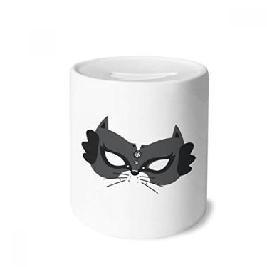 Imagem de DIYthinker Caixa de dinheiro preta com cabeça de gato feliz Carnaval de Veneza, porta-moedas de cerâmica presente de cofrinho