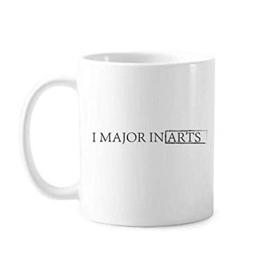 Imagem de Caneca clássica com citação I Major In Arts copo de cerâmica branca presente com alças 350 ml