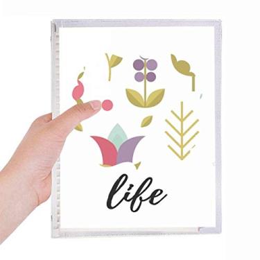 Imagem de Caderno de pintura de plantas com ilustração de flores, folhas soltas, diário recarregável, papelaria