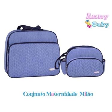 Imagem de Kit Bolsa Maternidade Mala E Bolsa Pequena Azul Claro - Kbm0031 - Lili