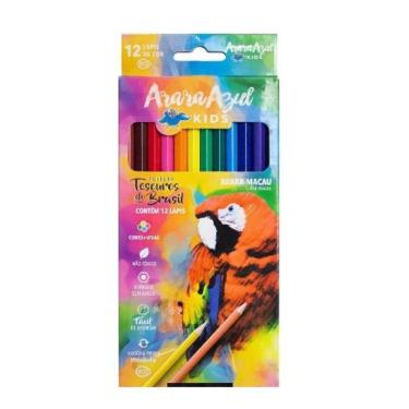 Imagem de Lapis de Cor 12 Cores Eco Sextavado Linha Arara Azul Kids