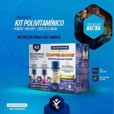 Imagem de Kit Polivitamínico Combo Mulher + Homem + Cabelos e Unhas Catarinense Pharma-Unissex