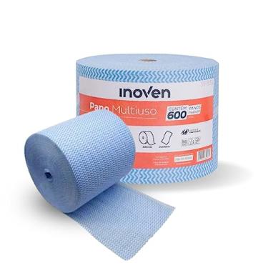 Imagem de Pano Multiuso Bobina Perfex Rolo de Limpeza 20cmX300m - INOVEN - 600 Unidades - Azul