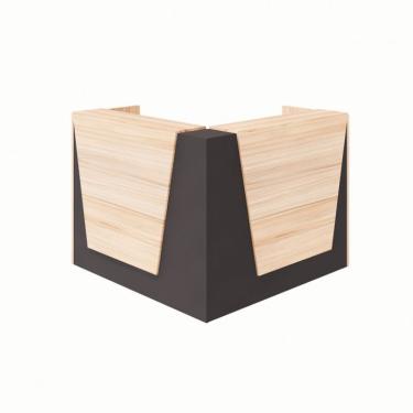 Imagem de Balcão de Atendimento em L Recepção Calvi e Preto 141 cm