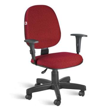 Imagem de Cadeira Gerente Giratória Braços Tecido Vermelho - Ideaflex