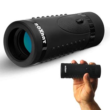 Imagem de Monóculo de visão ampla de alta definição autêntico ROXANT Grip Scope - com ocular retrátil e lente de vidro óptico totalmente multirevestida + prisma Bak4. Vem com pano de limpeza, estojo e alça de