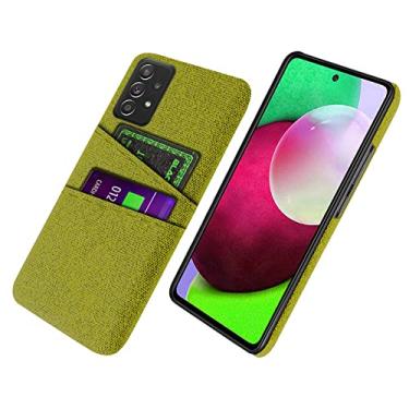 Imagem de Capa de telefone com cartão duplo de tecido luxuoso para Samsung Galaxy A52 A52S M33 M53 A53 A 52S 5G A72 A12 S22 Ultra Plus S21 S20 FE Capa Capa, amarelo, Galaxy S10e 5,8 POLEGADAS