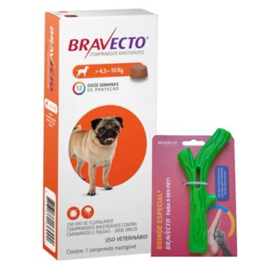 Imagem de Bravecto Cães Antipulgas e Carrapatos MSD 250mg 4,5-10 kg | Kit com Graveto Pet Play