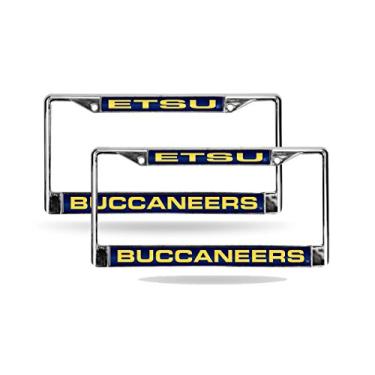 Imagem de East Tennessee St Buccaneers Chrome Metal (2) Laser Cut License Plate Frame Set