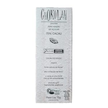Imagem de Chocolate 70% Cacau Zero Açúcar Orgânico CHoKolaH 70g