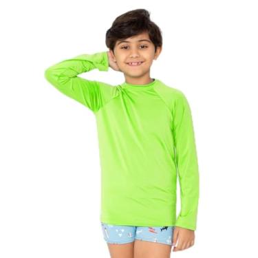 Imagem de Camiseta Proteção Solar Uv 50+ Manga Longa Infantil Cottoon Cor:Verde;Tamanho:8 Anos