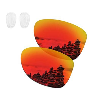 Imagem de SmartVLT Lentes de reposição e protetores de nariz femininos Fire Red para óculos de sol Oakley Disclosure OO4110
