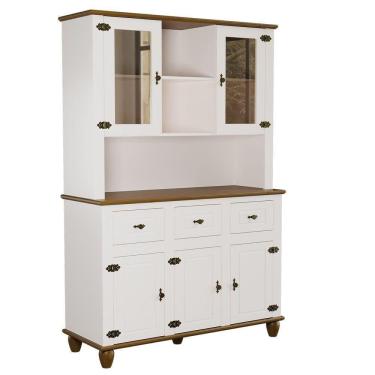 Imagem de Kit Cozinha Retrô 5p 3g Off White-nogueira Cristaleira