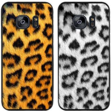 Imagem de 2 peças de capa de telefone traseira de silicone em gel TPU com estampa de leopardo legal para Samsung Galaxy (Galaxy S7)