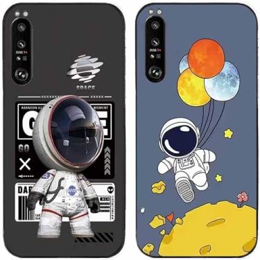 Imagem de 2 peças fashion astronauta impresso TPU gel silicone capa de telefone traseira para Sony Xperia todas as séries (Sony Xperia 1 III)